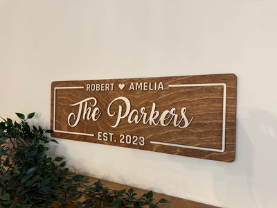 Wood Wall Sign with Names