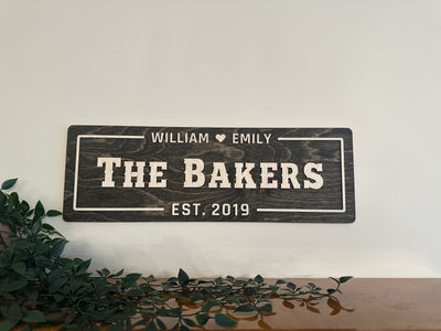 Wood Wall Sign with Names