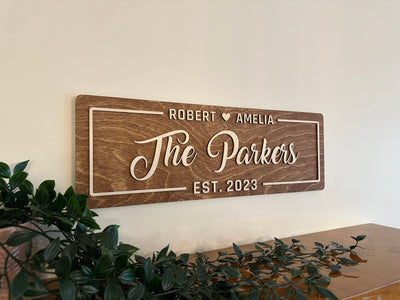 Wood Wall Sign with Names