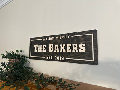 Wood Wall Sign with Names