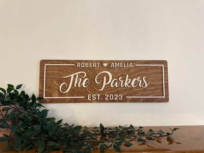 Wood Wall Sign with Names