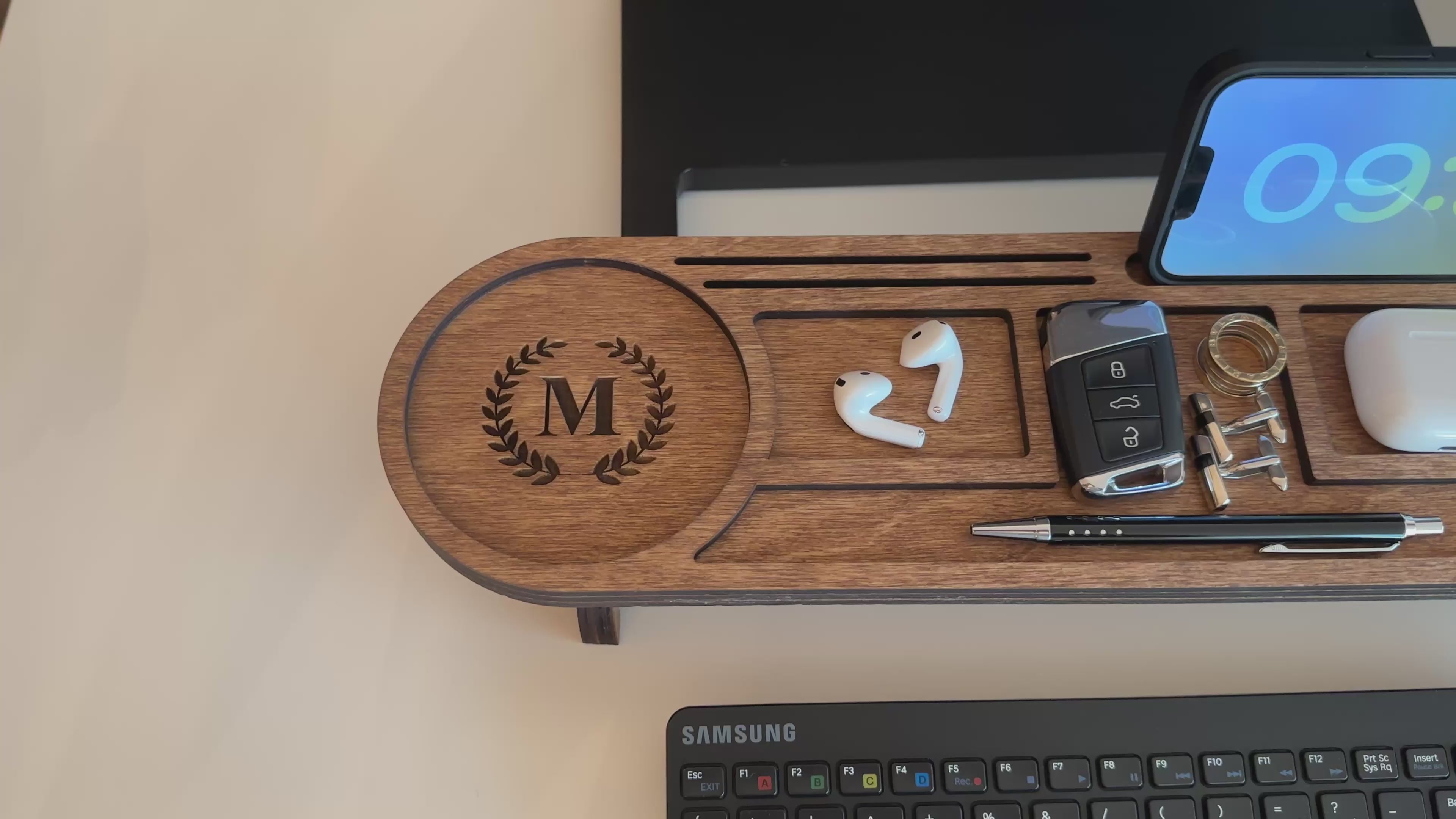 Load video: Wood Desk Organizer